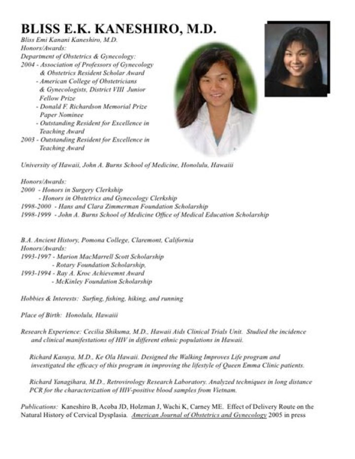 Dr. Bliss Kaneshiro, MD – Honolulu, HI