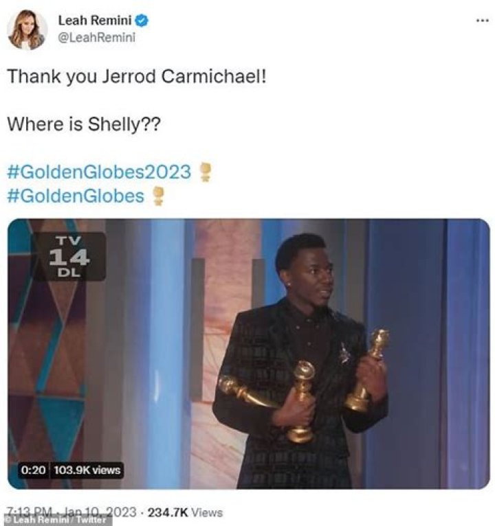 Nobody loved Jerrod Carmichael’s Scientology joke at the Golden Globes more than Leah Remini