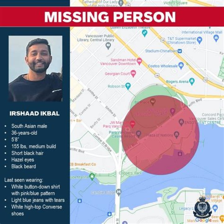 Missing Irshaad Ikbal Found Dead in False Creek