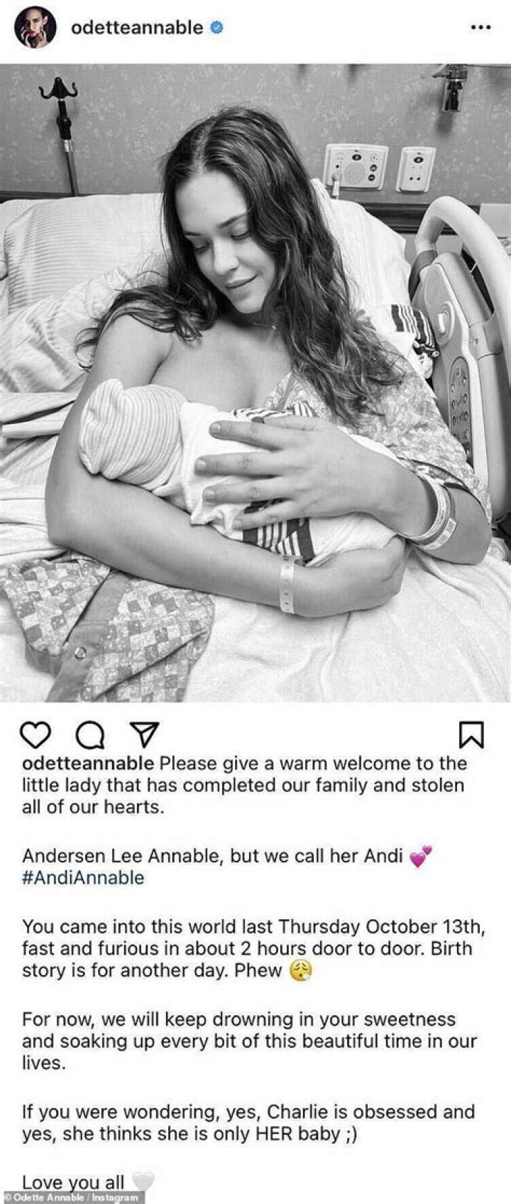 Is Jared Padalecki's daughter named after Odette Annable?