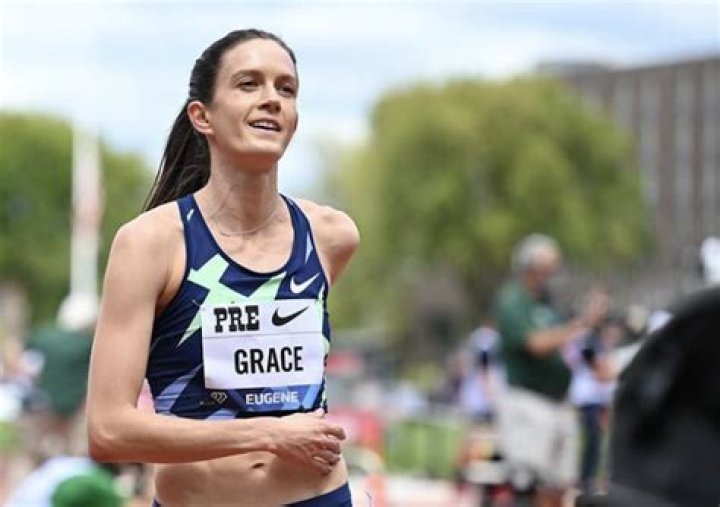 Olympian Kate Grace in Workout Gear Runs on a 