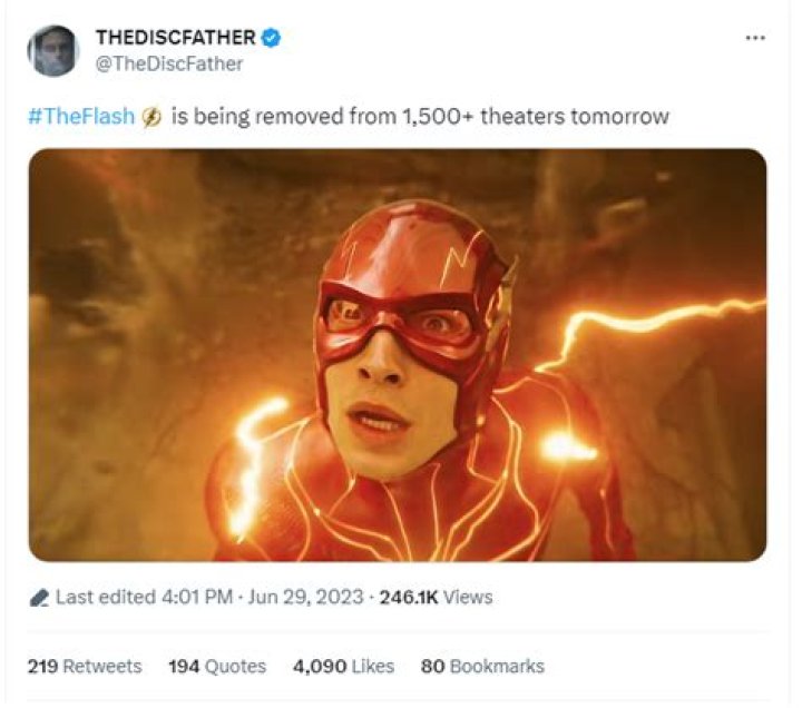 Over 1500 theaters abandoning ‘The Flash’ this weekend to add insult to already-fatal box office injury