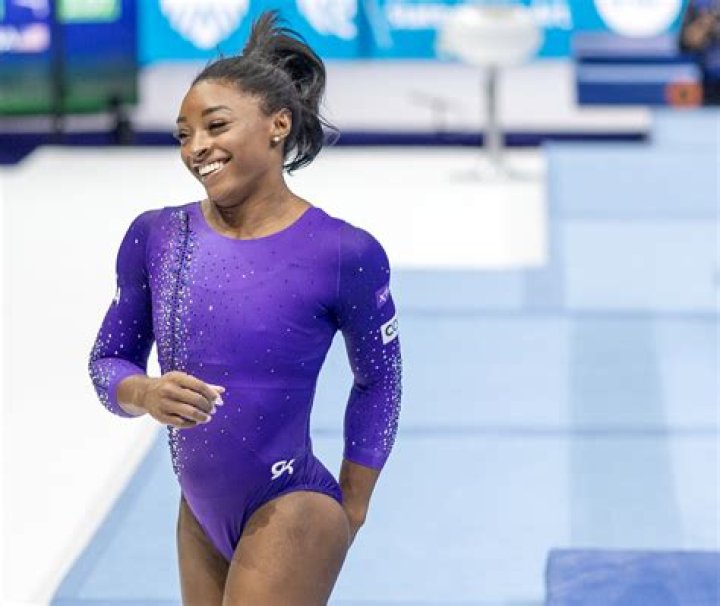 Simone Biles in Two-Piece Workout Gear Gets Ready for the Beach