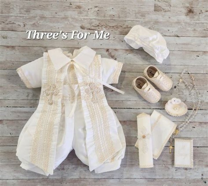 Polycotton Romper with Screened Cross,Baptism and Christening Outfits, Dresses & Suits. — Blessed Celebration